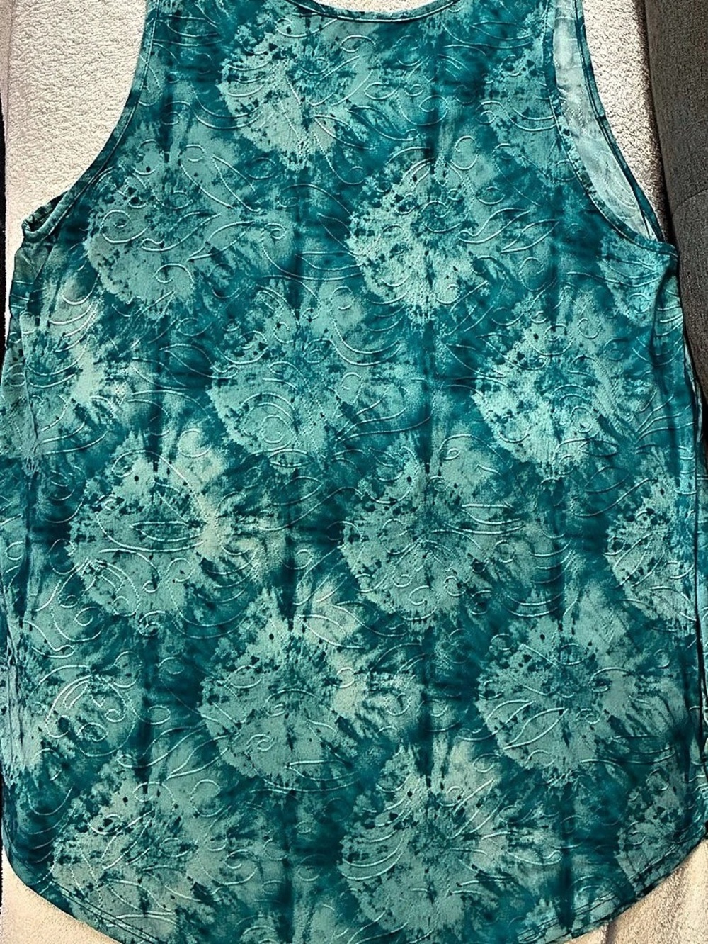 AMANA Floral Tank Top in Blue & Green 2X Like New - Picture 3 of 7